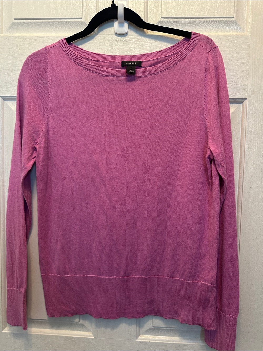 Halogen Pink Pima Cotton Blend Knit Crewneck Sweater Size Small